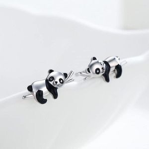Серьги для гриппа замыкают взрыв модели панды ушные ушные шпильки милые животные серебристые украшения для ювелирных изделий для девочек чувствительные уши