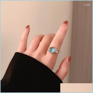 Кластерные кольца кластерные кольца европейская и американская модная лунное каменное кольцо женское нишевое ретро ветер Простая сладкая холодная рука о дхиу