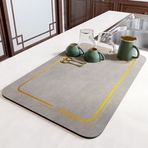 Coffee Bar Mats Rubber Dish Drying Pad Super Absorbent Drainer Mats Tableware Bottle Rugs Kitchen Dinnerware Placemat