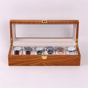 Watch Boxes 2/3/6 Grids Wooden Box Transparent Window Retro Case Holder Organizer Storage Jewelry Gift Drop