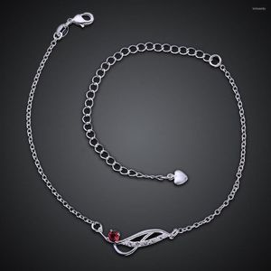 Неклеты серебряной лодыжки браслет для ног ювелирные изделия 4 цвета хрустальная роза Оптовая модная нога для женщин для женщин JL-A036