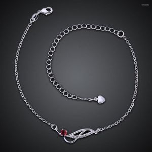 Ankletter silverpläterade ankelarmband fotsmycken 4 färger kristall ros grossist mode kropp ben kedjor för kvinnor jl-a036