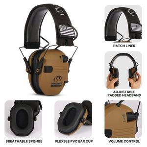 Fones de ouvido Walker's Razor Slim Eletrônico Muff Tiro Eletrônico Earmuff Tático Caça Audição Protetor Headset 221101