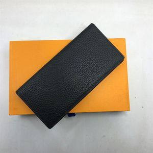 Äkta läderdräkt plånbok klassisk svart lång plånbok koppling väska handväska för man 2018 nya mode affärsmän kreditkortshållare wa256d