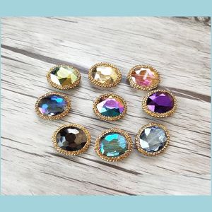 Pearl 10pcs/parti mticolour fasetterat kristallglas Löst pärlor Pave Rhinestone Spacer Connector Jewelry Hinding BD358 Drop Delivery 202 DHDKT