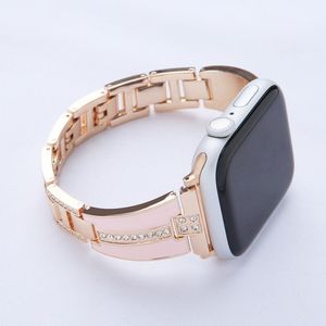 Luxury Design Women Diamond Straps Armband för Apple Watch Ultra 49mm 8 7 SE Band Series 6 5 4 3 Fashion Rostfri Steel Metal Strap Iwatch 41mm 45mm 40mm 44mm 38mm 42mm