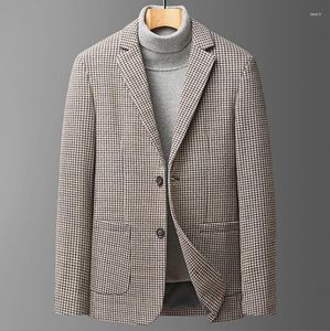 Men's Suits Customized Men's Suit Autumn And Winter 2022 Round Neck Sweater Plush Embroidery Middle-aged Young Leisure Pullover