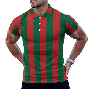 Men's Polos Vertical Striped Polo Shirts Male National Flag Print Casual Shirt Summer Novelty T-Shirts Short Sleeve Custom Oversized Tops