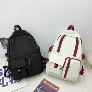 DHL50pcs School Bags Student Oxford Double Pouch Large Capacity Three Layer Waterproof Backpack Bag