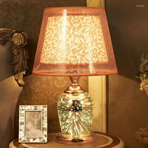 Table Lamps European Creative Personality 3d Pyrotechnic Bedroom Bedside Lamp Living Room Study Wedding Gift Decoration LB100910