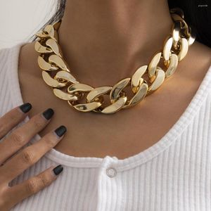 Choker Exaggerated Hip Hop Acrylic Necklace Chunky Fashion Street Trendy Splicing Thick Gold Man Women Punk Grunge Gothic Accessories