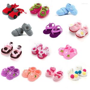 First Walkers Warm Boy Girl Born Baby Shoes Comfort Soft Anti-slip Infant Crib Yarn Hand-knitted