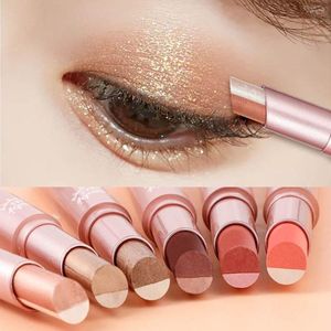 Eye Shadow Makeup Gradient Shimmer Glitter Matte Upgraded Rotation Eyeshadow Stick Double Colors