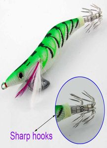 10st Fishing Lure Cuttlefish Artificial Bait Wood Shrimp With Squid Hook Size