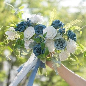 Fiori decorativi Natual White Theme Wedding Flower Box Set per mazzi fai da te Centrotavola Arrangiamenti Party Baby Shower Decorazioni per la casa