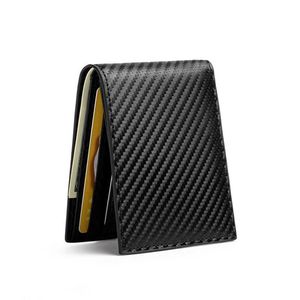 Wallets Carbon Fiber Pattern Smart Wallet RFID Money Bag Slim For Men Purse Carteira High Quality Holder283e