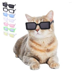 Собачья одежда украшения домашних животных прекрасные винтажные квадратные кошки забавные солнцезащитные очки пластиковые