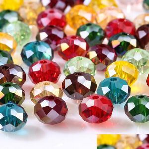 Other 4 6 8Mm Czech Loose Rondelle Crystal Beads For Jewelry Making Diy Needlework Ab Color Spacer Faceted Glass Wholesale Drop Deli Dhaf3