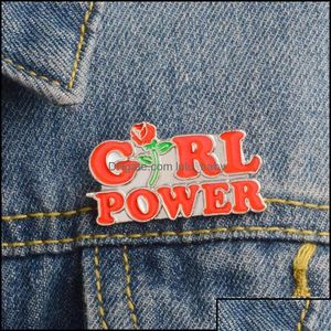 Pins Brooches Pins Jewelry Girl Women Power Enamel Pin Feminism Brooch Feminist Badge Denim Jeans Lapel Clothes Cap Bag Cre Otqxj