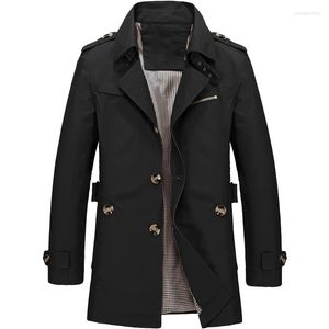 Men's Trench Coats 2022 Spring Autumn Men Business Casual Long Jacket Windbreaker Coat Fashion Overcoat Plus Size