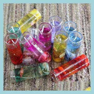 Candles 1Box/12Pcs Birthday Candles Suction Set Baking Party Living Room Cartoon Cute Jelly Christmas Decorations T2I5474 Drop Deliv Dhzcl