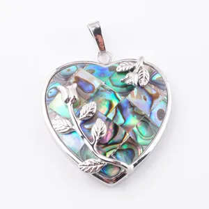 Natural Abalone Shell Pendants Love Heart Shape Pendulum Pendant For Necklace Fashion Popular Jewelry N3643