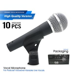 10pcs Professional Wired Microphone BETA58A Super-cardioid BETA58 Dynamic Mic For Performance Karaoke Live Vocals