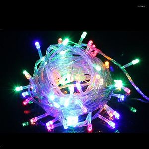 Строки светодиодные рождественские огни гирлянда 100 10 м открытые украшения AC 110V 220V Вашальный шарик Light Deco