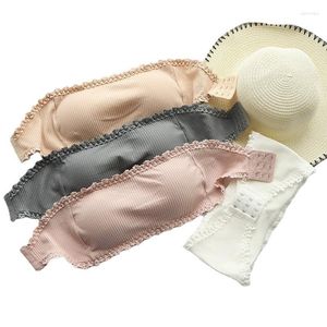 Bustiers korsetter Kvinnor Invisible BRA Strapless Bralette One-Piece Underwear Sexig underkläder Kvinna Sömlös Party Wedding Bras Tube Topbusti