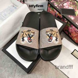 high qualityDesigner Men Women Sandals with Correct Flower Box Dust Bag Shoes snake print Slide Summer Wide Flat Slipper size 35-48