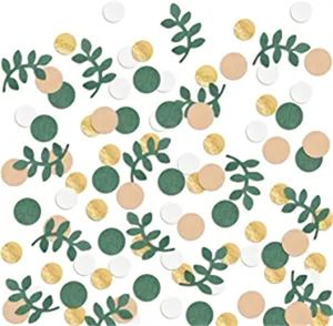 Party Decoration 100 pcs/pack Greenery Gold Eucalyptus Confetti Baby Shower Dark Green Branches Christmas Scatter Table Decoration Country Nature-Theme XB1