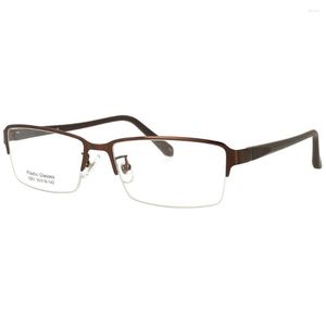Okulary przeciwsłoneczne ramy metalowe szklanki pół obręczy okulary okulary okulary okulary recepty 3 sztuki/działki obejmują czarny niebieski brąz