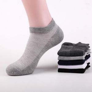 Herrstrumpor 5pairs/Lot Man's Pure Cotton Fashion Ankle Big Size EU39-44 US8-10 L￥gklippta h￶gkvalitativa m￤n Sox Net