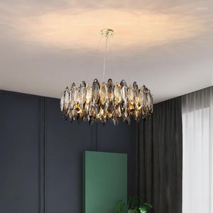 Lustres de lustre de luxo lustre cinza moderna sala de estar de jantar personalidade criativa iluminação decorativa