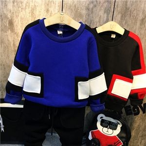 Pullover DFXD Kinder Sweatshirts Mode Winter Baby Jungen Langarm Nähte Dicke Top Kinder Baumwolle Kleidung 2 7 Jahre 221101