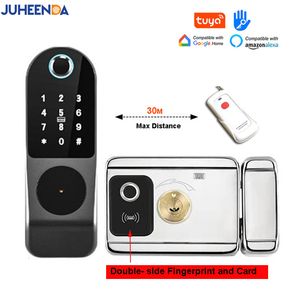 Smart Lock Waterproof Fingerprint Door Tuya WIFI APP Unlock Fechadura Password IC-Card Security Home Metal Gate 221101
