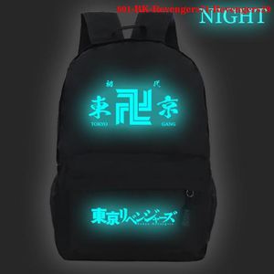 Rugzak Tokyo Revengers Kids Schoolbags Luminous Primary School Backpacks voor kinderen Back to BookBag knapack Mochila 2021315C