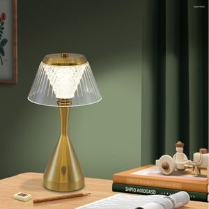Night Lights Led Table Lamp Rechargeable Touch Usb Light Bedroom Bedside For Restaurant Cafe Bar Decor Drop Wholesale