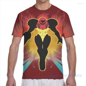 Мужские футболки мужская футболка Super Smash Bros Samus Silhouette Мужская футболка женщины на всем печатной моде, девочка, мальчик, топы, футболка короткие