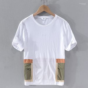 Herr t-skjortor herr t-shirts Italy stil m￤rke trendiga linne skjorta m￤n kort￤rmad vit f￶r avslappnad kompisbar tshirt herr camisa