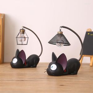 Nattljus Romantisk kreativitet Animal Cat Harts Lamp Artwork Desktop Decoration LED Birthday Present