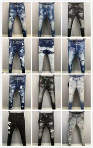 2022 FW 23SS LUXury Brand Designer D2 Men Denim Jeans Dsquare Embroidery Pants Fashion Holes broek Mens kleding US MAAT 28-38 2