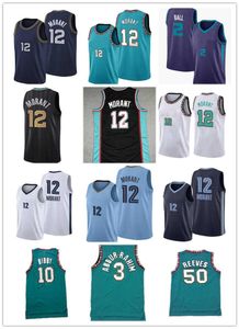 2022 new Ja 12 Morant LaMelo 2 Ball Mike 10 Bibby Basketball Jersey Mens Shareef 3 Abdur-Rahim 50 Reeves Retro Green white black