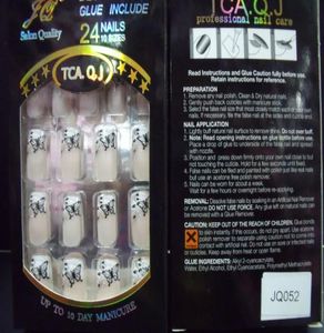 Nall Tips Ny fullt cke False Nails Boxslot Akryl Nail levererar falska naglar med lim PCSBOX PRE DESIGHT NAIL TIPS8806149