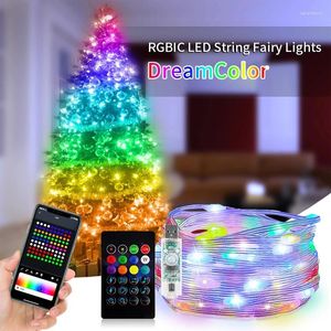 Strings 5-20M Smart Christmas Lights RGB Tree Fairy String Light APP Bluetooth Control Waterproof Lamp For Year Home Decor