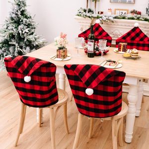 Chair Covers Christmas Dinner Table Red Hat Back Cover Xmas Party Decoration Kitchen Home Year Festival Banquet Decor