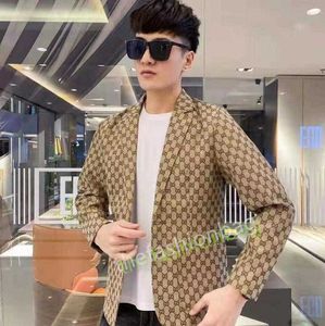 LuxuryMen Blazer Slim Fit Plaid Casual Single-Breasted Suit Jacket Blazers Mens Formella jackor Lång ärm Fall Coat