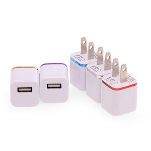 US Plug 5V 1A AC USB Mobiltelefon Charger Universal Travel Home Wall Power Adapter Chargers Charging for Samsung HTC Mobiltelefoner