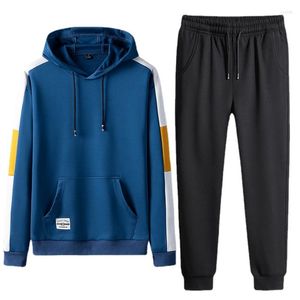 Men's Tracksuits Men Tracksuit Casual SetsAutumn Hooded Sweater Solid Color Trousers Outdoor Fashion Jogging Sweatshirt Suit M-4XL