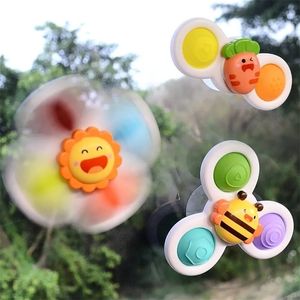 Spinning Top 3PCS Suction Cup Spinner Toy for Baby Sensory Toys Infant Rattle Bath Birthday Gift Toddlers 1-3 Year Old 221101